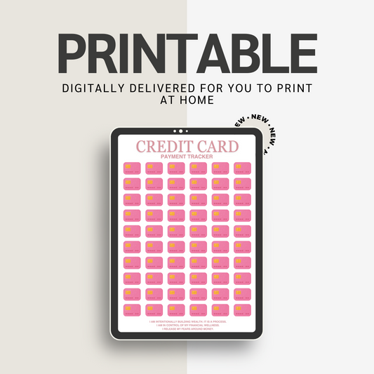 PRINTABLE Credit Card Payment Tracker - Pink