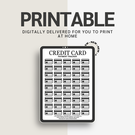 PRINTABLE Credit Card Payment Tracker - Black