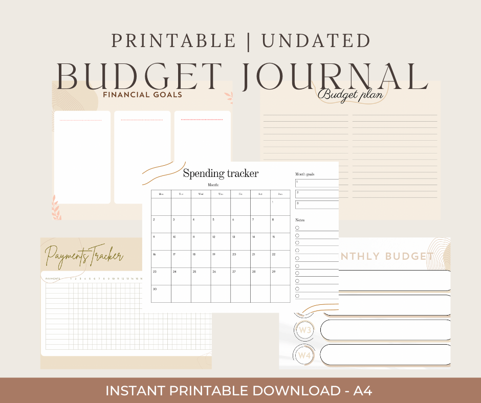 PRINTABLE Budget Journal - Beige