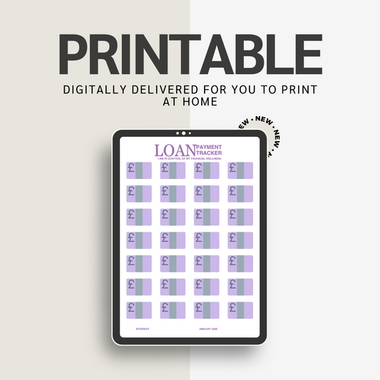 PRINTABLE Loan repayment tracker - Purple